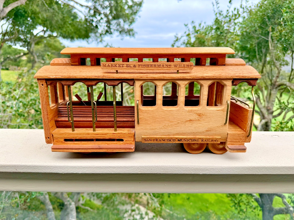 Vintage Handcrafted Wood San Francisco Cable Car Muni Railway Model 15"